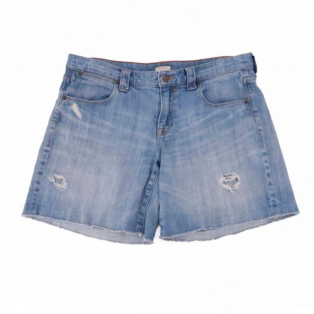 J. Crew Mid Rise Distressed Cutoff Denim Shorts